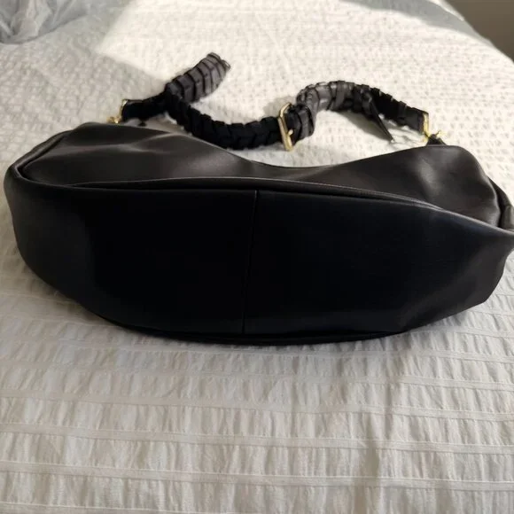 NWT Jules Kae shoulder/crossbody/hobo bag in black vegan leather - Picture 5 of 12